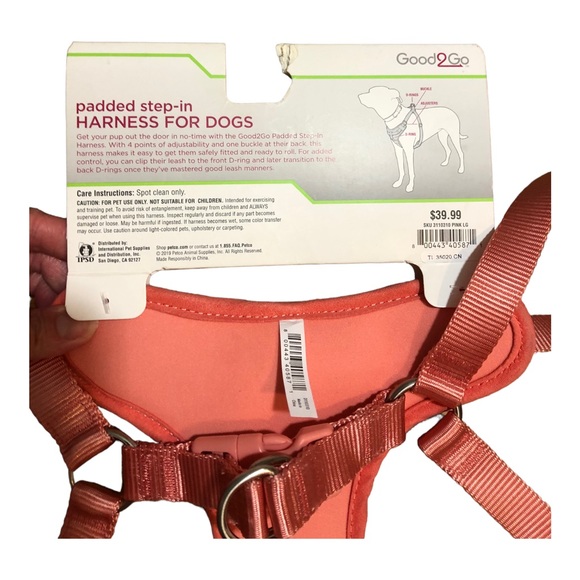 PETCO GOOD2GO Pink Padded Step-In Dog Harness, Large - Picture 5 of 9